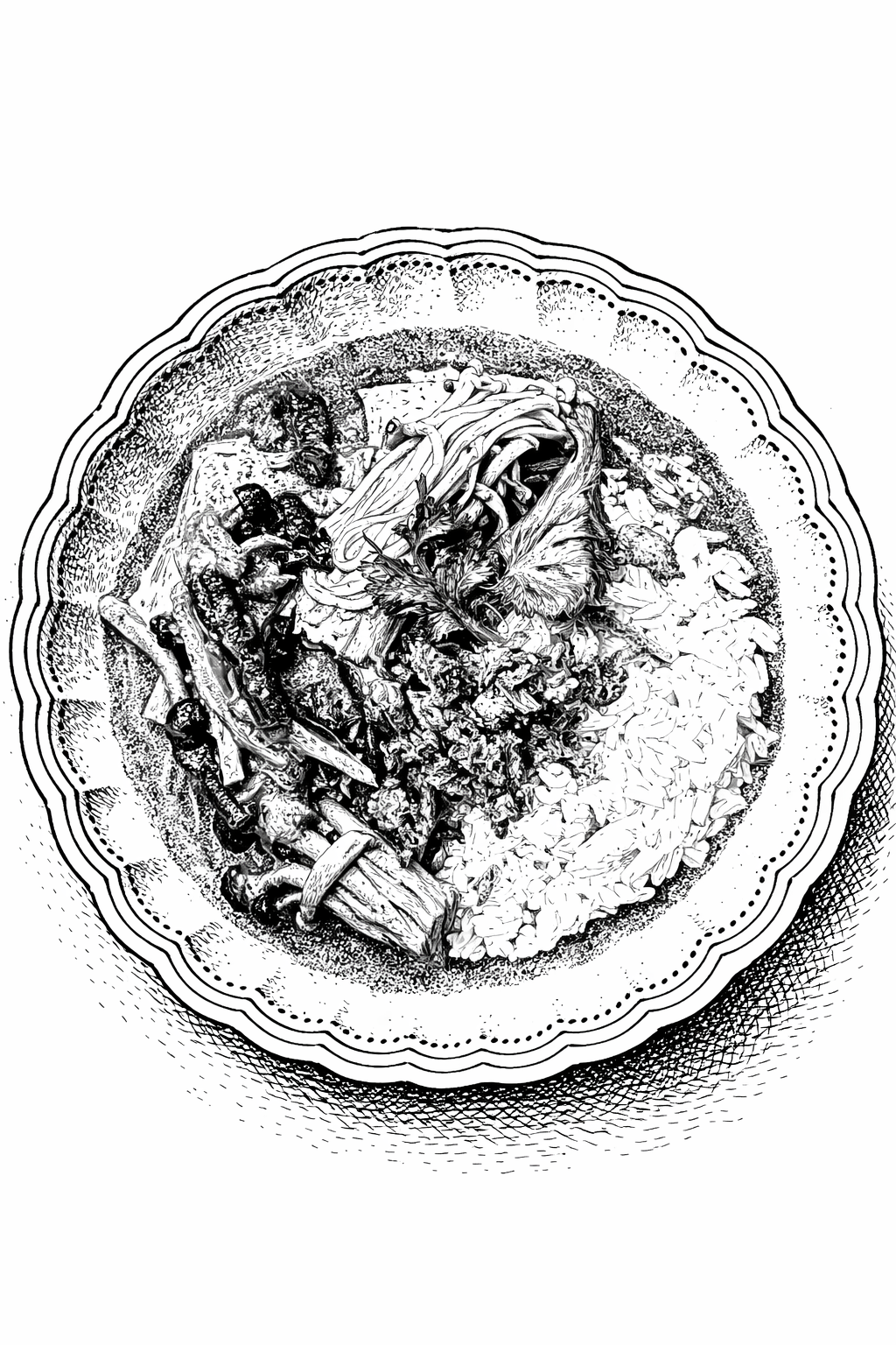 Mushrooms and tofu red curry over rice